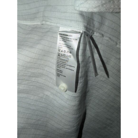 Calvin Klein Women’s Linen Blend Button Down Shirt White Large L NWT - Picture 6 of 6